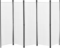 Raumteiler Huesca 5-teilig 250x171cm Paravent Trennwand 5-tlg. Sichtschutz Stellwand Spanische Wand Weiß
