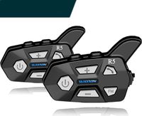 WAYXIN R5 twin pack náhlavní souprava na motorku pro 2 osoby, 1000m interkomový komunikační systém na motorce, náhlavní souprava na helmu s handsfree Bluetooth, rádio, interkom s redukcí šumu, funkce