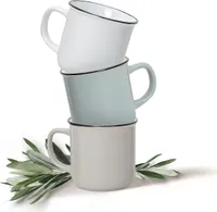Kaffeebecher 36er Set Emaille-Optik einfarbig Vintage