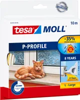 tesamoll Fensterdichtung selbstklebend (1 x 10 m) - P-Profil: 9 mm x 5 mm - weiß
