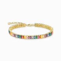 THOMAS SABO "Tennis-Armband" Silber vergoldet bunte Steine A