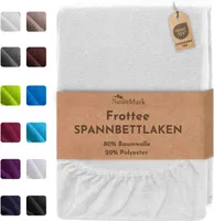 Frottee Spannbettlaken Spannbetttuch, 180x200 cm, Weiß