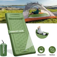 Ciskotu Isomatte Selbstaufblasend, Verdickt Camping matratze mit Fußpumpe, 12CM selbstaufblasbare luftmatratze, für Outdoor, Wandern und Reisen (Grün)