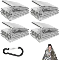 Gold Silber Notfalldecke, Wiederverwendbar, Notfalldecke, Wiederverwendbar für Erste Hilfe, Rettungsfolie, Rettungsdecke, 130 x 210 cm, 4 Stück