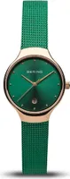 BERING Damen Armbanduhr Cassic Collection Edelstahl Armband und Saphirglas Green Lights 13326-868