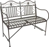 Ławka ogrodowa Mangan 950507, czarno-brązowy metal, 106 cm