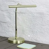 LED Bankerlampe Jugendstil  in Messing 35 cm hoch Metall Schreibtischlampe Löavierleuchte