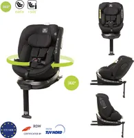 Kindersitz drehbar 360° ENZO-FIX mit ISOFIX montage, Stabilisierung, zusätzlicher Seitenschutz, I-SIZE Schwarz