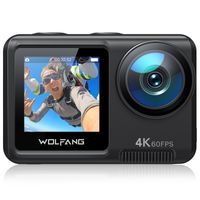 WOLFANG GA420 Kamera akcji 4K 60FPS - Dwuekranowa kamera podwodna WiFi Pusta metalowa wodoodporna kamera na kask 3.0 EIS Action Cam