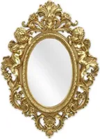 Casa Padrino Barock Spiegel Gold 35,1 x H. 48,8 cm - Antik Stil Wandspiegel - Wohnzimmer Spiegel - Garderoben Spiegel - Barock Möbel