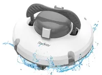 Redkey S100 Kabelloser Poolroboter für Bodenpool, automatischer Poolsauger hält 120 Minuten mit starker Saugkraft,180μm für oberirdischen/flachen Pool