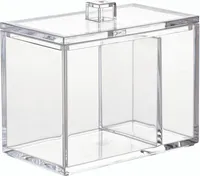 2-Fach Kunststoffbox mit Deckel / Aufbewahrungsbox / Badezimmer / Kosmetik