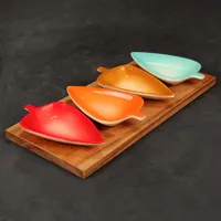Snack- und Vorspeisenset, 9 x15 cm, Blattform