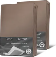 2 Spannbettlaken Bettlaken taupe 90x200 - 100x200 cm Heavy Jersey Baumwolle Set