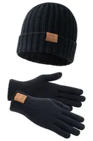 Lonsdale Deazley Beanie Handschuhe Set Schwarz Größe L/XL