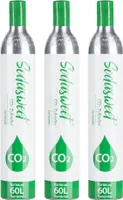 SODASWEET 3 x CO2-Zylinder, 425g Kohlensäure für ca.60 L Wasser, Kohlensäure Zylinder Kohlendioxid Zylinder Neu & Erstbefüllt in Deutschland, geeignet für SodaStream Wassersprudler usw, bis 2031