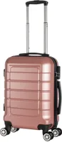 Hartschalenkoffer Handgepäck Trolley / S - 55x39x20 cm / Reisekoffer Bordtrolley 4-Rollen / 201 - Farbe: rose-gold