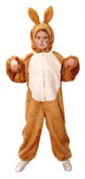 O5066-116-128 braun-weiß Kinder Junge Mädchen Hase Hasen Kostüm-Overall Gr.116-128