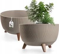 KADAX plastový kvetináč "Milis", kvetináč s tromi zásuvnými podstavcami, sivý, 40 cm