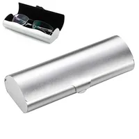 Leichtes Aluminium Brillenetui in Metallic-Lackierung Glasurprozess der Aufbewahrungsbox für Gläser(Silber)