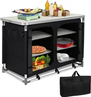 XMTECH 100x50x80cm kuchnia kempingowa z aluminiową ramą szafka kempingowa kuchnia kempingowa kuchnia podróżna pudełko kuchenne szafka namiotowa z torbą do przenoszenia