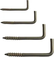 L-Haken / Schraubhaken 30 mm - Holzgewinde - Edelstahl V2A - 10 Stk
