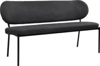 byLIVING Bank JERSEY / Webstoff dunkelgrau / Gestell Metall schwarz / Sitzbank mit Rückenlehne / B 160, H 82, T 62 cm