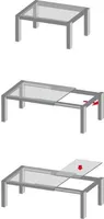 FRONTSLIDE Ausziehtischführung, ohne Bremse, Länge 1000, Tragkraft 90kg