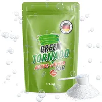 Green Tornado - Active-Power Foam | WC Reiniger mit Aktivsauerstoff - Schaumreiniger, Abflussreiniger und Rohrreiniger - Rohrfrei - Ideal für Badewanne, Waschbecken, Dusche, Küche, Bad, Toilette (1kg)