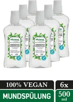 alkmene Kariesschutz Mundspülung mit Bio Wasserminze - Mundwasser vegan mit 6-fach Schutz - Zahnspülung 6x 500 ml