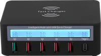 Intelligente Ladestation mit 6 Anschluessen LCD-USB-Ladestation Drahtloses Ladegeraet mit universeller Kompatibilitaets-Ladestation fuer den Einsatz in Familie und Buero