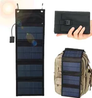 20W tragbar Solar Ladegerät, USB 4 wasserdichte Solarpanel Solarmodul Faltbar, Solar Ladegerät USB Outdoor, 1-Port 5.2 V USB für Camping Outdoor, Smartphone Handy, Tablets, Powerbank, Kamera