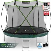 KINETIC SPORTS Trampolin Federlos-Design 'Bungee Safety Elite' Ø 244/305/366 cm - mit AirMAXX Sprungtuch, Outdoor Gartentrampolin für Kinder