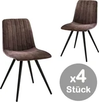 Esszimmerstuhl 4er-Set Samt gesteppt Taupe / Schwarz