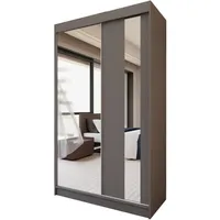 BEAUTYSOFA Schwebetürenschrank GAJA 120cm - modernes 2-türig Schrank mit Spiegel (Graphit)