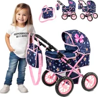 Kinderplay Puppenwagen ab 2 Jahre, Kinderwagen Puppen - Leichte und Stabile Konstruktion, Kinderpuppenwagen ab 3 Jahre, Spielzeug Draussen, KP0261I