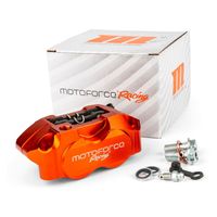 Przednie i tylne radialne zaciski hamulcowe z 4 tłoczkami Motoforce Racing Orange