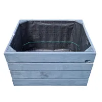 Blumenkasten, Blumentöpfe, Blumentopf aus Holz Farbe: Grau.