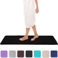 Memory Foam Badezimmer Badeteppiche Saugfähige Rutschfester Badvorleger Waschbar Badematte - 40 x 120 cm, Schwarz