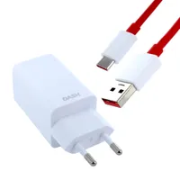 OnePlus - DC0504 - Dash Netzteil Ladekabel - D301 - Datenkabel USB Typ-C - Weiss-Rot