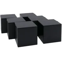 Dosenritter | 6 x eckige Vorratsdose/Teedose S, aromadicht aus Metall für ca. 75g Earl Grey | 6,4 x 6,8 x 6,8 cm (H,B,T) | eckig Schwarz