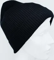 Wintermütze Wollmütze Damen 100% WOLLE Merino schwarz