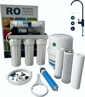 5-Stufen Umkehrosmose Anlage mit Pumpe, Wasserfilter mit einzigen schwarzem Hahn
