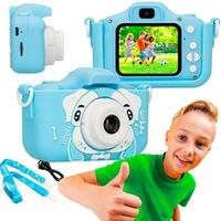 Extralink Kinderkamera Kids Camera Kinder Digitalkamera 3-12 Jahre Geburtstagsgeschenke 1080P HD 2,0 Zoll Blue Perfekte Geschenkidee ideal für Geschenk