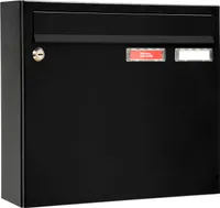 MEFA Briefkasten Sonate 132 mit Namensschild schwarz Postkasten Schloss Briefbox