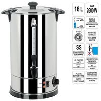 YATO Profi Edelstahl Heisswasserbehälter YG-04318 16Ltr. 2600Watt Heißgetränkeautomat Glühweinkocher