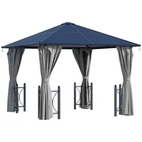 Alu Gartenpavillon 4x4 m Pavillon Hardtop festes Dach Gartenzelt Pergola  Gazebo