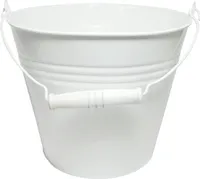 Zinkeimer mit Holzgriff / weiß / 7 Liter