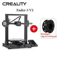 【New】Creality 3D Ender-3 V2 3D tlačiareň Veľkosť tlače 220 * 220 * 250 mm + 1 kg PLA vlákna (čierna)