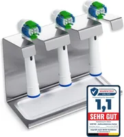 WIETRE® 3er Edelstahl Aufsteckbürsten-Halter passend für Oral-B, iO, Philips